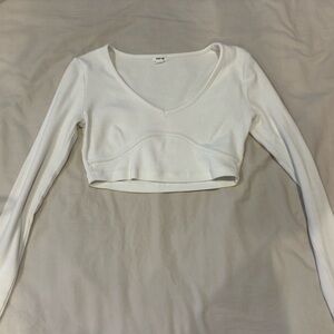 Small white garage crop top